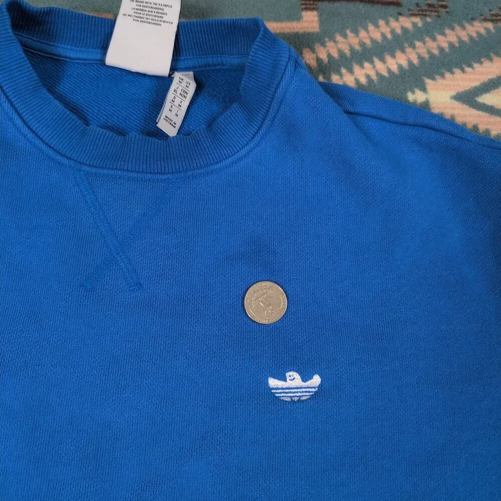 Adidas Originals Shmoofoil Crewneck Sweatshirt Blue Medium Skateboard Streetwear